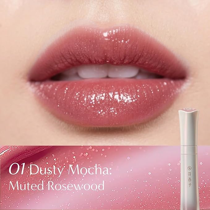 FLORASIS Celestial Luster Lip Gloss Smooth Lipstick Lips Color (01 Dusty Mocha)