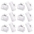 12 Pack Clear Square Claw Clips, Big and Small Neutral Rectangle Hair Claw Clips, Non-slip Matte Large Hair Clips for Women,Strong Hold jaw clip for Thick Thin Hair