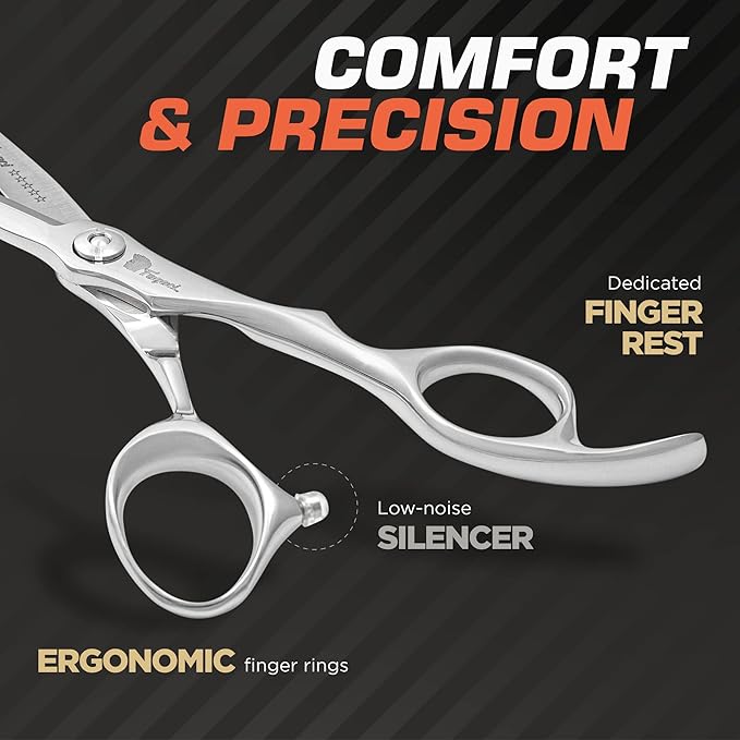 Fagaci Professional Hair Scissors 6' Razor Sharp Blades, Fine Cutting ATS314 Steel Hair Cutting Scissors
