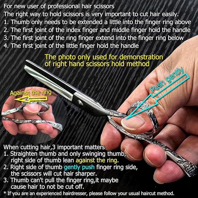 Hair Scissors 6 Inch Professional Barber Hair Thinning Scissors Thinning Shears 440C Barber Shears 30 Teeth Rose handle KINSARO for Hairdresser Barbershop or Home Use