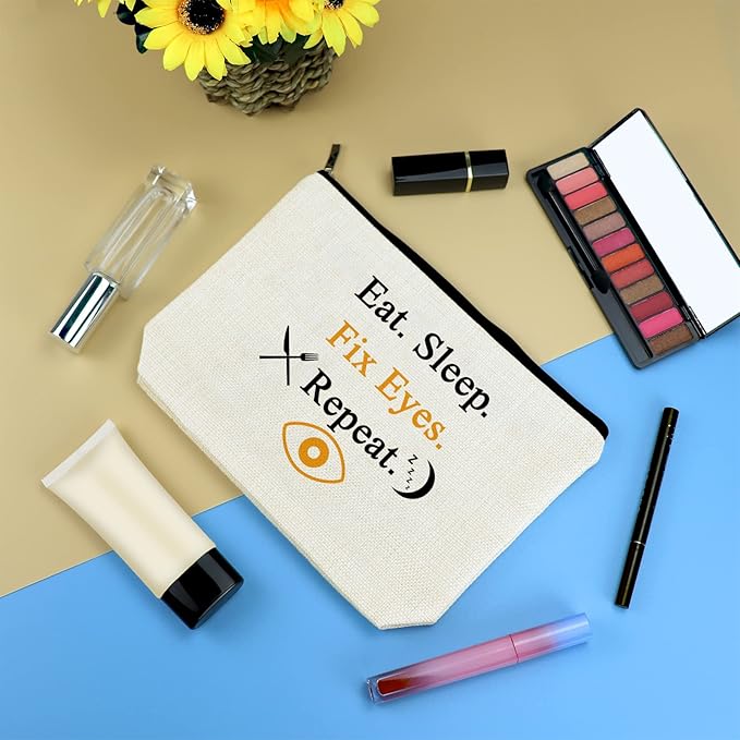Optometrist Gift Eye Doctor Vision Gifts Travel Cosmetic Bag Funny Optometry Optician Gift Ophthalmologist Gift Makeup Bag for Women Birthday Christmas Retirement Gift for Optometrist Optician