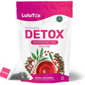 LULUTOX Detox Tea - Slimming Tea with Dandelion and Ginseng to Support Goals for Detox Cleanse, Flat Belly, Bloating, Healthy Weight and Digestive Health - Women & Men - Peach Flavor (28 Servings)