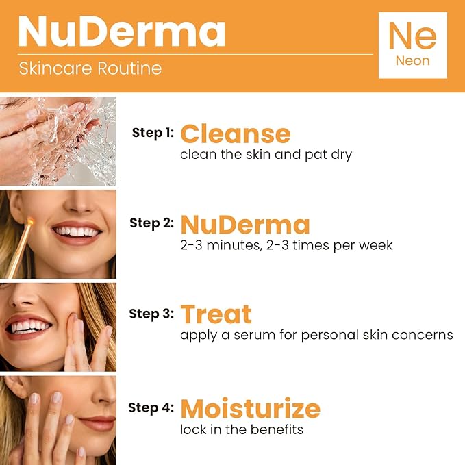 Pure Daily Care NuDerma Handheld Skin Therapy Wand Machine w/Neon – Anti-Aging - Skin Tightening - Wrinkle Reducing - Dark Circles – Clarifying - Hair & Scalp Stimulator (Pack of 2)