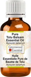 Greenwood Essential Tolu Balsam Essential Oil (Myroxylon balsamum) Pure | Viscous Texture | Rich Aroma | Unisex | All Skin Types |Natural Extract Steam Distilled 10ml (0.33 oz)