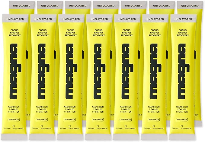 Magna Electrolytes Powder Drink Mix for Hydration, Energy & Focus Support with Magnesium L Threonate, Sodium, Potassium, Vitamin D, B6 & B12, Sugar Free, Unflavored, 14 Servings