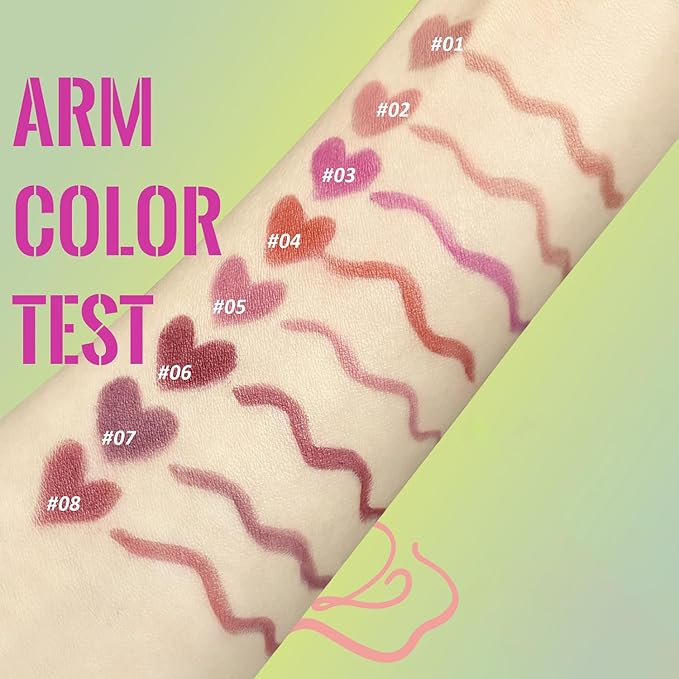 Matte Finish Lip liner and Nourishing Lip Gloss Kit for Women, High Pigmented Natural Nude Pink Red Brown Lip Pencil Makeup Long Lasting Moisturizing Plumping Lip Oil Gloss Winter Care (#06)