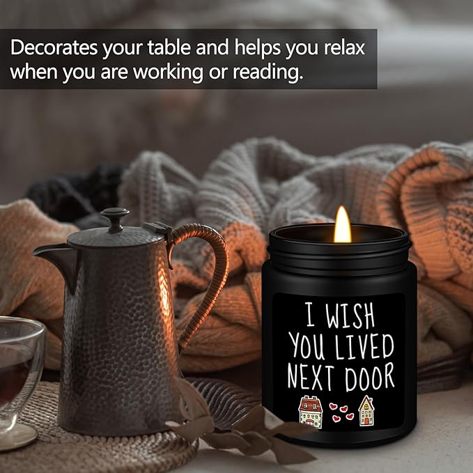 Birthday Unique Men Gifts, I Wish You Lived Next Door Scented Candles, Birthday Gifts for Men