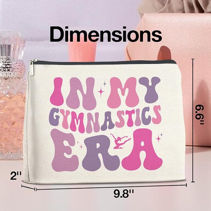 Makeup Bag Gymnast Gifts for Women, Funny Gymnastics Gifts in My Gymnastics Era Cosmetic Bag Zipper Makeup Pouch
