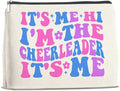 Cheerleader Gifts Makeup Bag Cheerleading Team Gifts for Women Cheerleader Cosmetic Bag It's Me Hi I'm the Cheerleader Zipper Makeup Pouch Gift