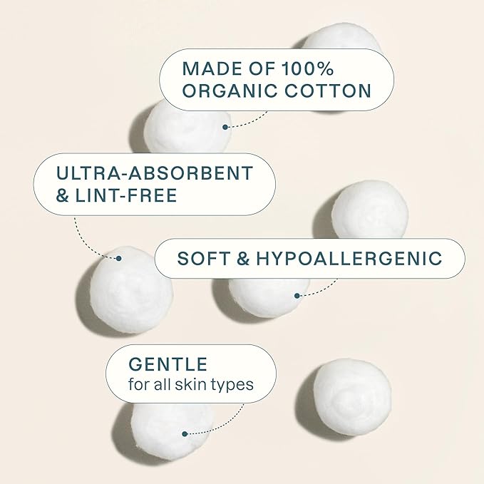 Cliganic Organic Super Jumbo Cotton Balls (200 Count) - Hypoallergenic, Absorbent, Large Size, 100% Pure (Packaging May Vary) (Pack of 2)
