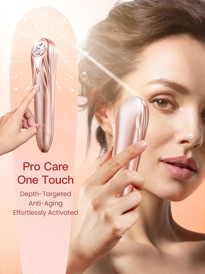 Radio Frequency Skin Tightening Device, RF Face Machine for Anti-Aging, Wrinkle Reduction & Jawline Lifting, Professional Wireless Home Use with 3 Levels