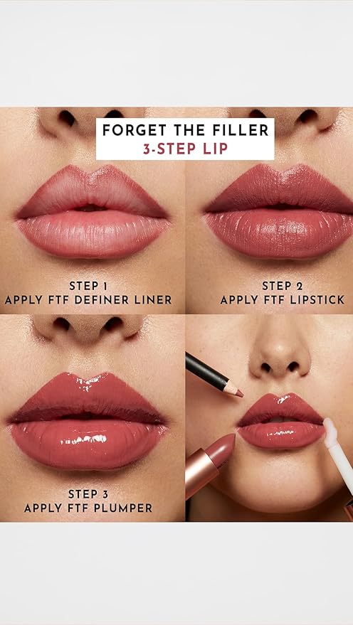 Lawless Women's Forget the Filler Lip-Plumping Line-Smoothing Satin Cream Lipstick, Platinum, Pink, 0.1 Ounce