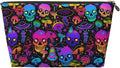 Mushrooms Skulls Small Makeup Bag for Women - Leather Travel Cosmetic Bag Make Up Pouch Mini Travel Zipper Pouch - Makeup Organizer Bag