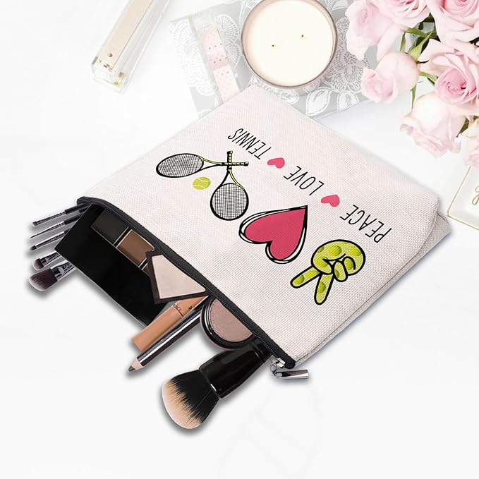 Tennis Gifts Tennis Makeup Bag Pouch, Inspirational Tennis Gifts for Women, Gifts for Tennis Lovers Players Birthday Gift for Coach