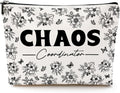 Chaos Coordinator Makeup Bag Chaos Coordinator Gifts for Women Thank You Gifts Cosmetic Bag Floral Zipper Pouch Appreciation Gifts for Her Coworkers Boss Lady Mentor Coach Christmas Birthday Gifts