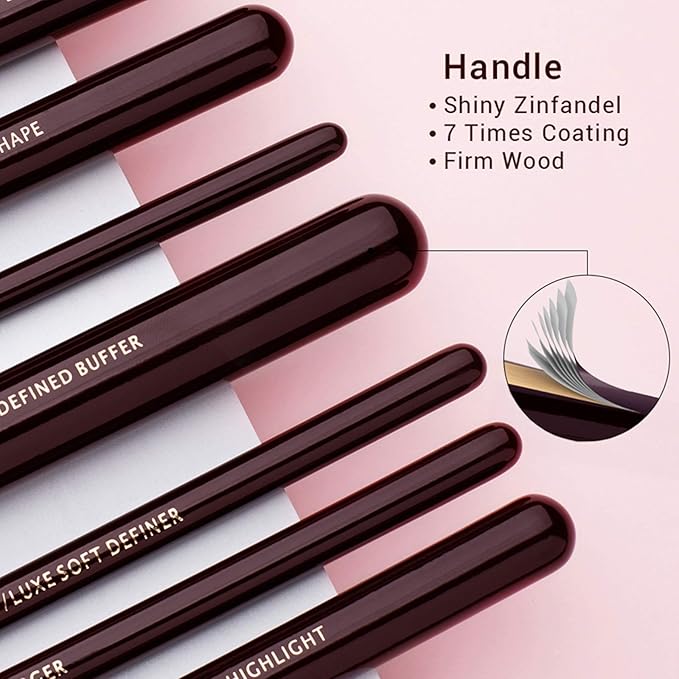 Jessup Makeup Brushes Set Professional, 25PCS Premium Natural Powder Foundation Eyeshadow Blending Concealer Blusher Highlight Labeled Brushes, T280