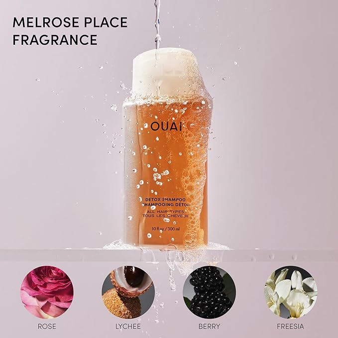 OUAI Detox Shampoo - Clarifying Shampoo for Build Up, Dirt, Oil, Product and Hard Water - Apple Cider Vinegar & Keratin for Clean, Refreshed Hair - Sulfate-Free Hair Care (10 oz)