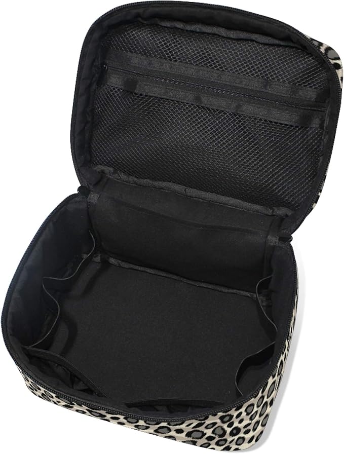 Makeup Bag, Leopard Skin Animal Print Travel Makeup Organizer Bag Cosmetic Cases Toiletry Bags for Girl Women Ladies
