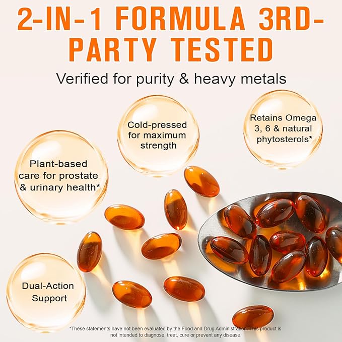 Pumpkin Seed Oil Capsules 2 Pack, 1000mg Per Serving, Supports for Hair Growth, 600 Softgels