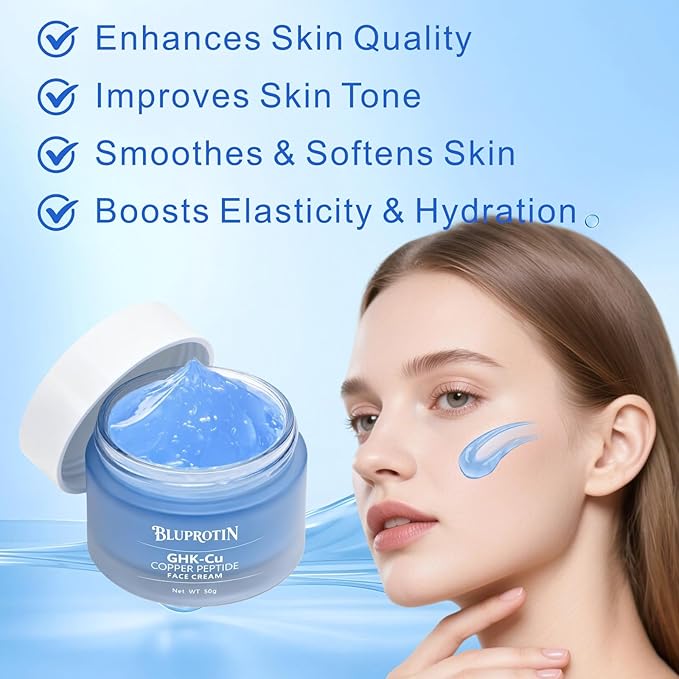 Copper Peptide Face Cream Anti-Aging and Firms Skin GHK-Cu Peptide locks in moisture and repairs skin imperfections 50g