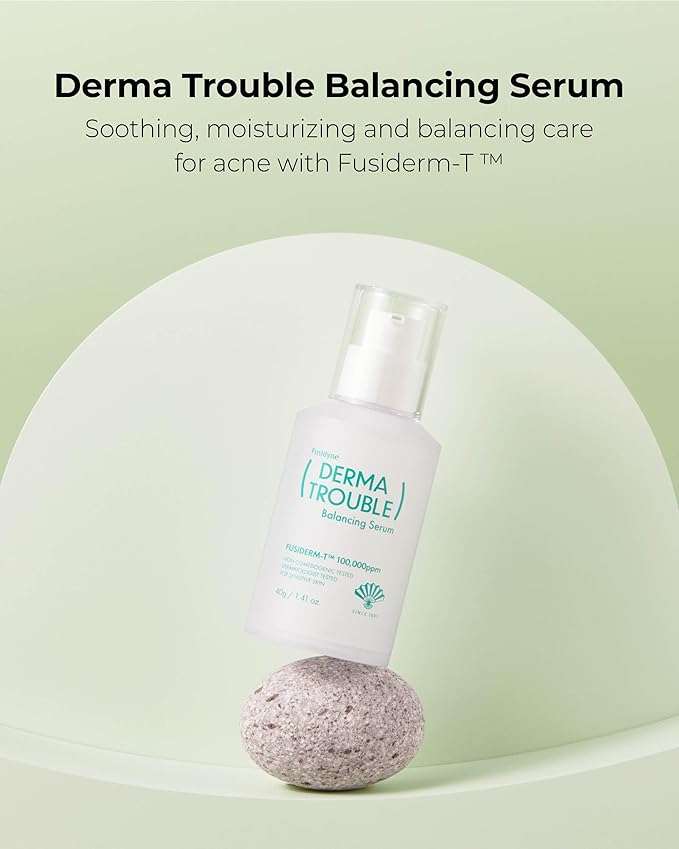 Derma Trouble Balancing Serum (1.41oz) Soothe Troubled Skin for a Balanced, Healthy Complexion. Gentle Serum for Comedonal Acne Korean Skin Care with Fusiderm-T 100000ppm