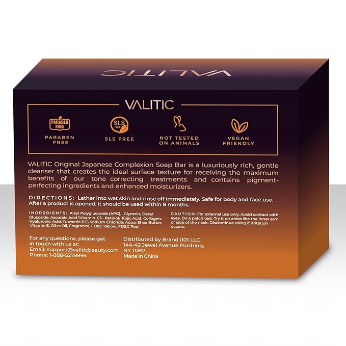 Valitic Unisex Dark Spot Corrector Bar, 100g - Exfoliating, SLS and Paraben-Free Turmeric Soap for Skin Tone Correction, Vitamin C, Retinol and Collagen Blend