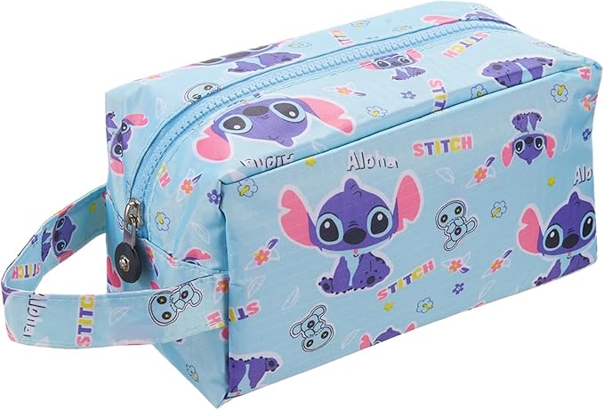 Stich Cartoon Large Capacity Travel Cosmetic Bag, Toiletry Makeup Organizer Pouch with Zipper, Birthday Gifts for Women Girls Friends