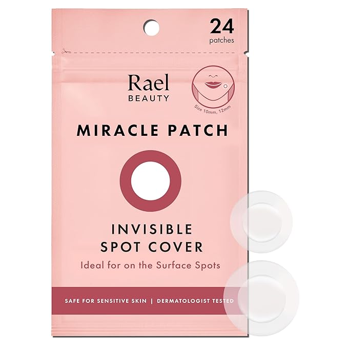Rael Pimple Patches, Miracle Invisible Spot Cover - Hydrocolloid Acne Pimple Patch, Absorbs Zits & Blemish, Korean Skin Care, 2 Sizes (24 Count)