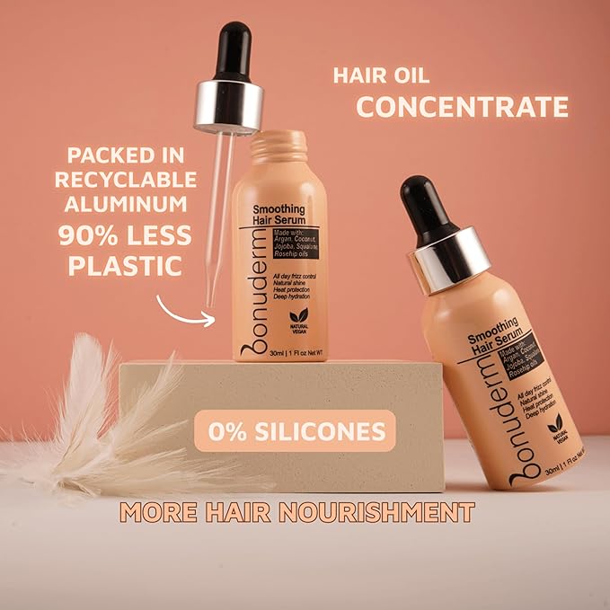 Hair Oil for Frizzy, Damaged, Dry Hair | Hydrating, Lightweight, Vegan & Natural Hair Oil | Tames Frizz, Adds Shine, Softness, Conditioning & Heat Protectant for All Hair Types