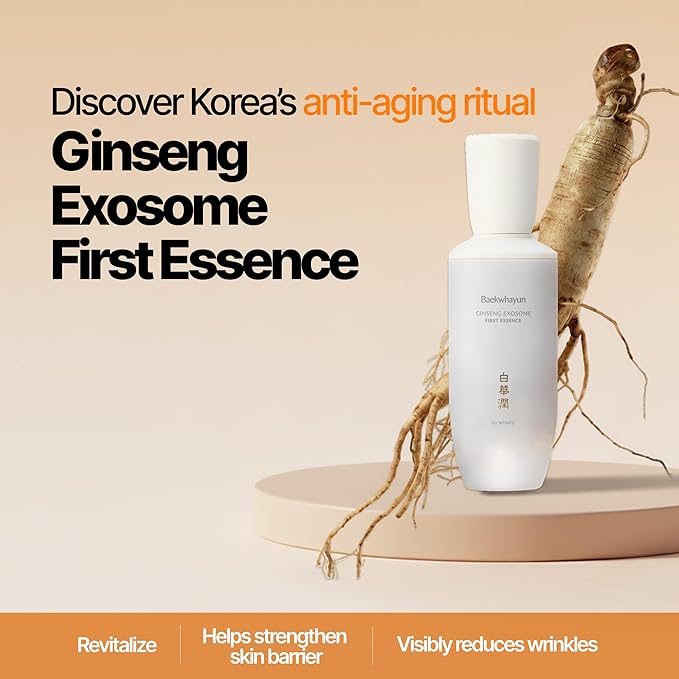 Ginseng Exosome First Essence | Anti-Aging Serum, Hydrating, Barrier Supporting, Intensive Nourishing, Dark Spot Remover For Face, Anti Wrinkle Serum, Korean Skincare (100ml, 3.38 fl.oz)