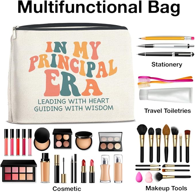 Principal Gifts Makeup Bag Principal Thank You Gifts in My Principal Era Cosmetic Bag Zipper Makeup Pouch
