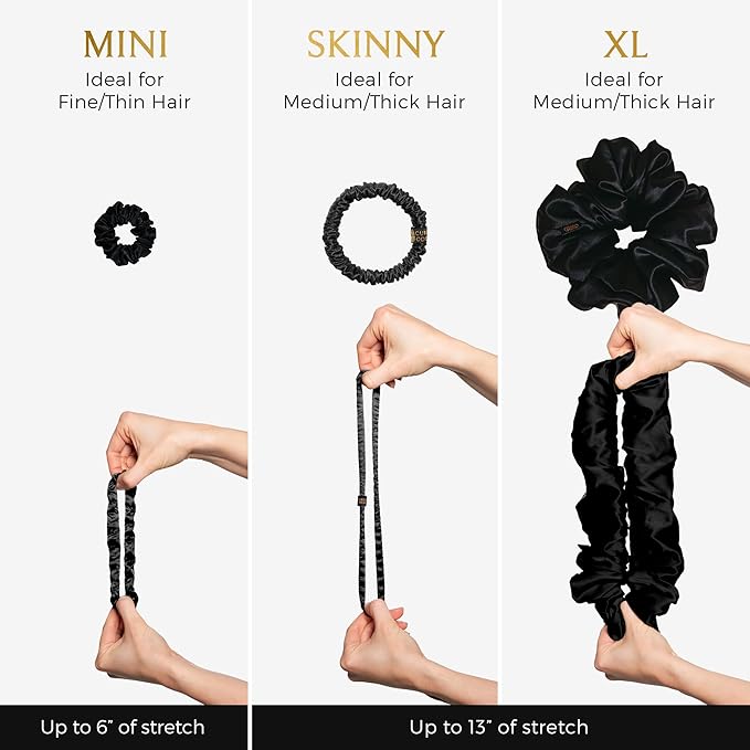 Silk Scrunchies for Women Ponytail Holders – Oversized Mulberry Silk Scrunchies – Extra Large No Damage Hair Ties for Curly, Thick, and Thin - Hair Accessories for Women – Pumpkin, XL By Curlfriend