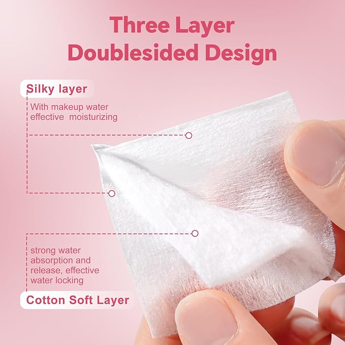 Square Cotton Pads 475 Pcs Makeup Remover Pads Cotton Squares for Face 75 Thick and 400 Ultra-Thin for Daily Skin Care, Pair with Makeup Remover