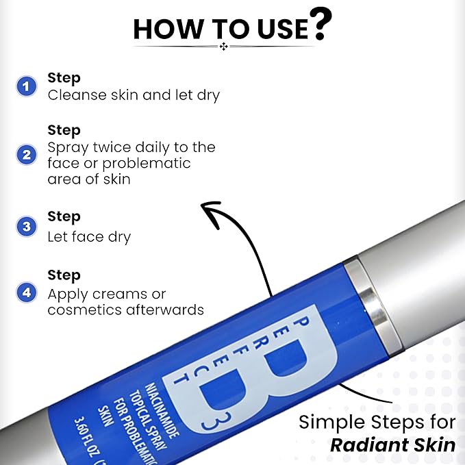 Niacinamide Face Spray – Topical Mist with Hyaluronic Acid, Glycerin, Vitamin B3, and Aloe for Skin Clarity, Texture & Hydration – Gentle Niacinamide Serum Alternative – 3.6 fl oz