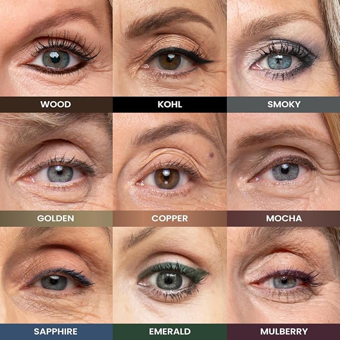 PRIME PROMETICS PrimeEyes Glide Eyeliner for Mature Women – Water-Resistant, Long-Stay and Mess-Proof – Gel Cream Texture, Discreet Sharpener and Effective Smudger (Wood (brown))