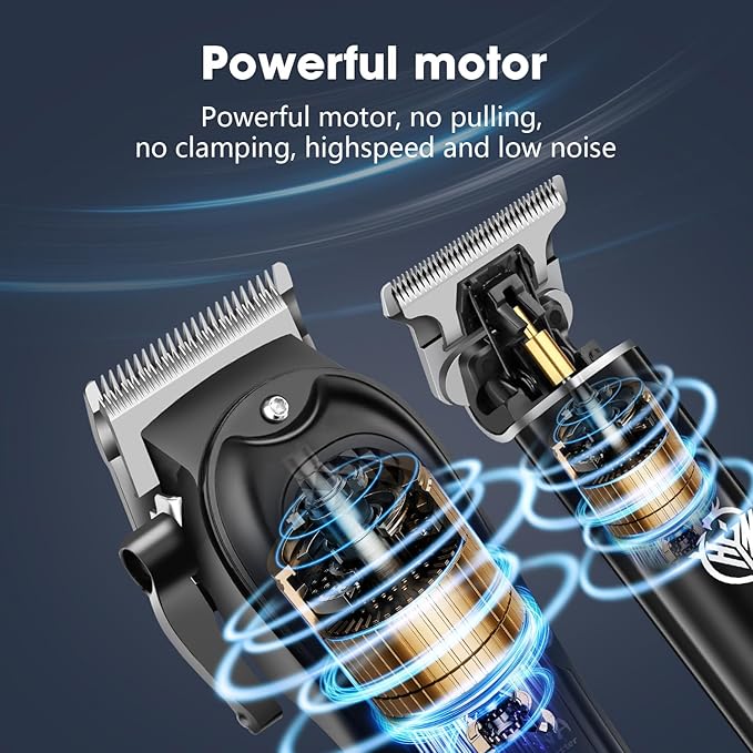 HIENA PRO Professional Hair Clippers and Trimmers Kit, Cordless Rechargeable Clippers with LED Display, Haircut Clipper Set for Barbers, Gifts for Men