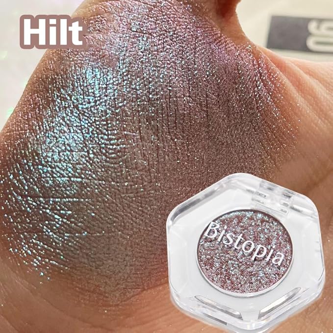 Chameleon Eyeshadow Collection, 14 Shades, Glitter Pressed Powder, Iridescent Shimmer Colors. (Hilt)