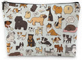 Sufamb Cute Dogs Doodle Art Makeup Bag, Funny Puppy Dog Pattern Cosmetic Pouch for Women Girls, Christmas Birthday Gifts for Dog Lovers Women Girls