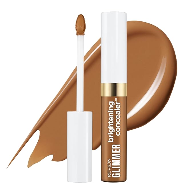 Revlon Glimmer Brightening Concealer, Liquid Under Eye Makeup, Made with Caffeine, Vitamin C, & Stevioside, 175, 0.3 fl oz