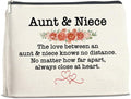 Aunt and Niece Gifts Makeup Bag Christmas Birthday Gifts for Aunt Niece Cosmetic Bag Zipper Makeup Pouch