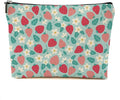 Cute Flowers Strawberry Makeup Bag Floral Cosmetic Bag Friend Friendship Gifts for Women Girls Sister Mom Coworker Botanical Travel Organizer Zipper Pouch Christmas Thanksgiving Birthday Gifts