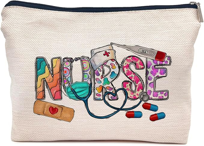 IWXYI Nurse Life Nursing Women's Makeup Make Up Bag Zipper Pouch Travel Toiletry Gifts For Women Nurse,Nursing Bags For Nurses,Nurse Appreciation Gift Nursing Graduation Gift Nursing Gift