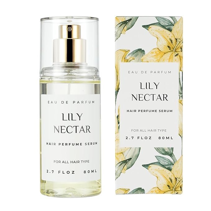 Hair Perfume for Women, Summer Lightweight Long Lasting Fragrance Mist - 3:7 Hydrating Serum Alcohol Free Formula, Argan Oil Scented Hair Spray with Keratin & Elastin (Lily Nectar) 2.7 fl oz