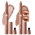 2 Colors Eyeshadow Stick Shimmer Glitter Eye Shadow Pencil Waterproof Eye Brightener Crayon Highlighter Eye Liner Pen Multi-Dimensional Blendable Neutral Crease-Proof Eyes Look Makeup, 7+9