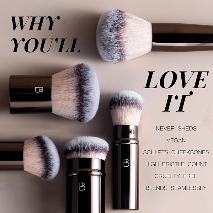 Professional Makeup Brushes BS-MALL With Travel Case - Kabuki Brush Eyeshadow Brush, Concealer Brush, Blush Brush & Foundation Brush 20 Pcs, Labeled Daily Use & Versatile Occasions