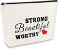 Inspirational Gift Makeup Bag for Women Graduation Birthday Gift for Daughter Sister Niece Travel Cosmetic Bag Best Friend Friendship Gift Cancer Survivor Awareness Gift Encouragement Recovery Gift