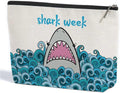 ZHAMEN Makeup Bag, Funny Shark Design, Large Capacity, Waterproof, Multipurpose for Women, Girls, Animal Lovers, Graduation, Friendship, Birthday, Christmas