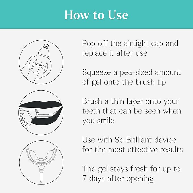GLO Science So Brilliant Teeth Whitening Gel Pods – Safe, Effective Tooth Whitener with Silicon Brush, 6% Hydrogen Peroxide – Designed for Sensitive Teeth – Gingermint Flavor (2 Packs of 5)