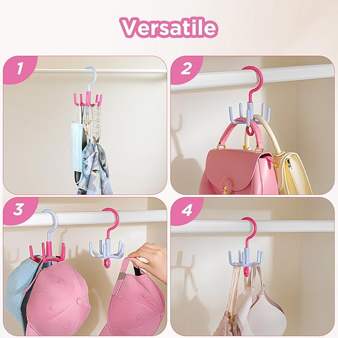 OUTXE 2-Pack Organizer Hooks for Bogg Bag Accessories, Multifunctional Stackable Storage ABS Hanger Hooks for X Large Medium Baby Bog Bag, Universal Rubber Tote Beach Bag Accessories