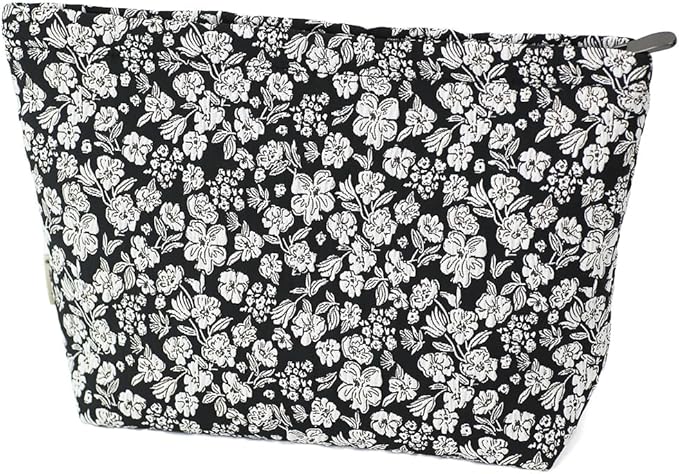 Floral Jacquard Makeup Bag - Large Capacity Cosmetic Pouch for Travel, Toiletry Organizer with Zipper, Perfect for Daily Use & Gifts, Stylish Make Up Organizer, Purses for Women Clearance